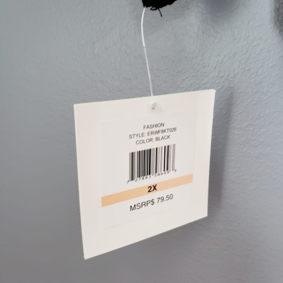 NWT ELLEN TRACY V NECK black top sz 2X - Picture 3 of 7